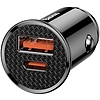 Baseus Circular 2xUSB QC3.0 5A 30W autós töltő, fekete (CCALL-YD01)