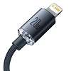Baseus Crystal USB-C kábel a Lightninghez, 20W, PD, 1.2m, fekete (CAJY000201)