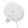 Baseus CW01 Mágneses autós telefontartó szellőzőrácsra és töltő, USB, 15W + 25W, fehér (SUCX040002)