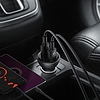 Baseus digitális kijelzős autós töltő, 2x USB, QC3.0, 45W, 5A, szürke (CCBX-B0G)