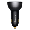 Baseus digitális kijelzős gyors autós töltő USB-A / USB-C PD3.1 140W fekete + USB-C kábel Baseus Superior Series 5A 240W 1m fekete (CGZX070001)