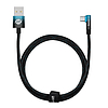 Baseus Elbow 1 m 100 W USB-C ferde kábel, fekete-kék (CAVP000421)