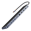 Baseus EliteJoy Gen2 univerzális USB HUB 12 az 1-ben USB-C kábellel 25 cm-es notebook állvány USB-A / USB-C / DP / HDMI / SD / TF / RJ45 / 3,5 mm jack / PD 100 W szürke (WKSX030213)