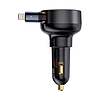 Baseus Enjoyment Pro autós töltő Lightning kábellel + USB-C, 55 W fekete (C00057803111-00)