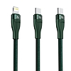 Baseus Flash Series 2 az 1-ben USB-C / Lightning USB-C kábel, 100 W, 1,2 m, zöld (CA1T2-F06)