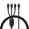 Baseus Flash Series 3 3 az 1-ben kábel 100W USB-C - USB-C+USB-C+ Lightning 1.5m + 3 x 0.25 m - fekete