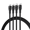 Baseus Flash Series 3 3 az 1-ben kábel 100W USB-C - USB-C+USB-C+ Lightning 1.5m + 3 x 0.25 m - fekete