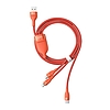 Baseus Flash Series 3 az 1-ben USB-kábel, USB-C + mikro USB + Lightning, 40 W, 5 A, 1,2 m, narancs (CA1T3-07)