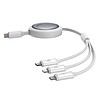 Baseus Free2Draw CB000084 visszahúzható USB-C - Lightning / USB-C / micro USB kábel 100W 1.1m - fehér
