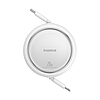 Baseus Free2Pull USB-C / Lightning kábel, visszahúzható, 20W, 1m - fehér