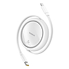 Baseus Free2Pull USB-C / Lightning kábel, visszahúzható, 20W, 1m - fehér