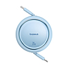 Baseus Free2Pull USB-C / Lightning kábel, visszahúzható, 20W, 1m - kék