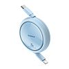 Baseus Free2Pull USB-C / Lightning kábel, visszahúzható, 20W, 1m - kék