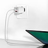 Baseus GaN2 Lite fali töltő, USB + USB-C, 65 W, EU, fehér (CCGAN2L-B02)