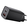 Baseus GaN2 Lite fali töltő, USB + USB-C, 65 W, EU, fekete (CCGAN2L-B01)