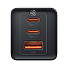 Baseus GaN5 Pro Töltő, 2xUSB-C + USB, 65W, fekete (CCGP120201)