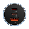 Baseus Golden Contactor Pro autós töltő, 2x USB-C, 1x USB, 65W kék (CGJP010003)