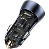 Baseus Golden Contactor Pro autós töltő, 2x USB, QC, SCP, 40W, szürke + USB-USB-C kábel 1 m, fekete (TZCCJD-A0G)