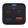Baseus gyorstöltő GaN3 Pro, 2x USB-C, 2x USB, 65W, fekete (CCGP040101)