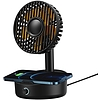Baseus Hermit asztali ventilátor 10 W-os indukciós töltővel (fekete)