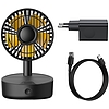Baseus Hermit asztali ventilátor 10 W-os indukciós töltővel (fekete)