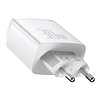 Baseus kompakt gyorstöltő, 2xUSB, USB-C, PD, 3A, 30 W, fehér (CCXJ-E02)