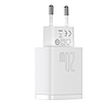 Baseus kompakt gyorstöltő, USB, USB-C, 20 W, fehér (CCXJ-B02)