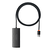 Baseus Lite Series 4 az 1-ben USB - 4x USB 3.0 hub, 1m fekete (WKQX030101)