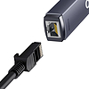 Baseus Lite Series USB-C-RJ45 hálózati adapter, 100 Mbps szürke (WKQX000213)