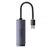 Baseus Lite Series USB-RJ45 hálózati adapter, 100 Mbps, szürke (WKQX000013)