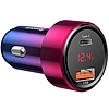 Baseus Magic USB + USB-C QC 4.0 PD 45W autós töltő, piros-kék (CCMLC20C-09)