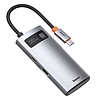 Baseus Metal Gleam Series 4 az 1-ben hub, USB-C - USB 3.0 + USB 2.0 + HDMI + USB-C PD (CAHUB-CY0G)
