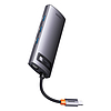 Baseus Metal Gleam Series 6 az 1-ben hub elosztó, USB-C - 3x USB 3.0 + HDMI + USB-C PD + VGA (WKWG030013)