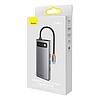 Baseus Metal Gleam Series 7 az 1-ben hub elosztó, USB-C - 3x USB 3.0 + 2x HDMI + USB-C PD + Ethernet RJ45 (WKWG040113)