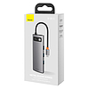 Baseus Metal Gleam Series 8 az 1-ben hub, USB-C - 3x USB 3.0 + HDMI + USB-C PD + Ethernet RJ45 + microSD / SD (CAHUB-CV0G)