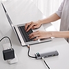 Baseus Metal Gleam Series 9 az 1-ben hub, USB-C - 3x USB 3.0 + HDMI + USB-C PD + Ethernet RJ45 + microSD / SD + VGA (CAHUB-CU0G)