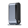 Baseus multifunkcionális HUB 3x USB 3.2 Gen 1 / 2x USB 2.0 / 2x USB Type C / SD és micro SD kártyaolvasó / AUX / 3x HDMI / RJ45 1Gbps tápellátás 100W (EU / CN / UK csatlakozók) szürke (CAHUB-DG0G)