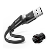 Baseus Nimble Lapos hordozható USB / Lightning kábel csattal 2A 0,23M fekete (CALMBJ-B01)