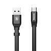 Baseus Nimble lapos kábel USB / USB-C kábel tartóval 2A 0,23M fekete (CATMBJ-01)