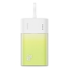Baseus Popsicle 5200mAh 20W-os külső akkumulátor beépített Lightning kábellel (+ fehér Baseus Simple USB-C - USB-C 60W/20V/3A/30cm kábel) - fehér-zöld