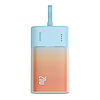 Baseus Popsicle 5200mAh 20W-os külső akkumulátor beépített Lightning kábellel (+ fehér Baseus Simple USB-C - USB-C 60W/20V/3A/30cm kábel) - kék-narancs