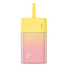 Baseus Popsicle 5200mAh 20W-os külső akkumulátor beépített Lightning kábellel (+ fehér Baseus Simple USB-C - USB-C 60W/20V/3A/30cm kábel) - sárga-rózsaszín