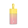Baseus Popsicle 5200mAh 20W-os külső akkumulátor beépített Lightning kábellel (+ fehér Baseus Simple USB-C - USB-C 60W/20V/3A/30cm kábel) - sárga-rózsaszín