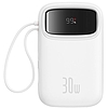 Baseus QPow 2 powerbank, 10000mAh, 30W, 2xUSB-C fehér (P10055008213-00)