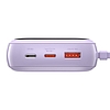Baseus Qpow 20000mAh Powerbank, IP, USB, USB-C, 20 W IP kábellel, lila (PPQD-H05)