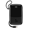 Baseus Qpow Power Bank USB-C kábellel, 10000mAh, 3A, 15W, fekete (PPQD-A01)