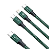 Baseus Rapid Series USB-C 3 az 1-ben kábel, mikro USB / Lightning / USB-C, 20 W, 1,5 m, zöld (CAMLT-SC06)