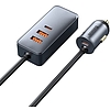 Baseus Share Together autós töltő hosszabbító kábellel, 2x USB, 2x USB-C, 120W, szürke (CCBT-A0G)