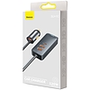 Baseus Share Together autós töltő hosszabbítóval, 3x USB, USB-C, 120W, szürke (CCBT-B0G)