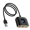 Baseus Square Round 4 az 1-ben USB 3.0 HUB - 1x USB 3.0 + 3x USB 2.0, 1 m, fekete (CAHUB-AY01)